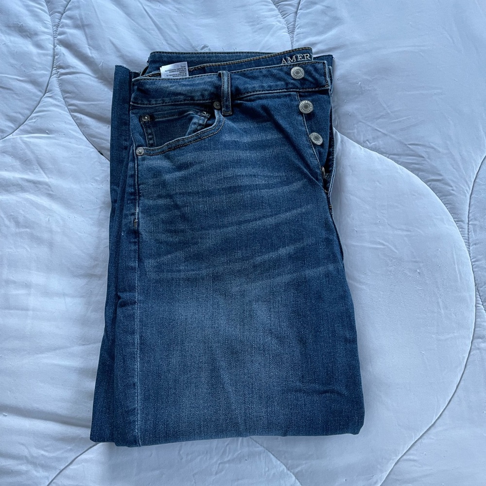 American Eagle Hi Rise Crop Flare with Button Fly